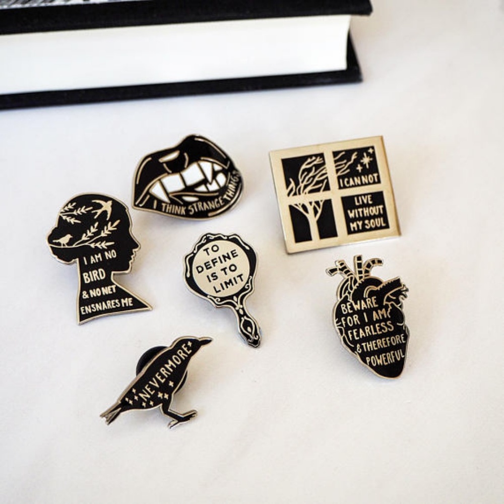 To Define is to limit Black Lapel Enamel Pin - Picture 4 of 4
